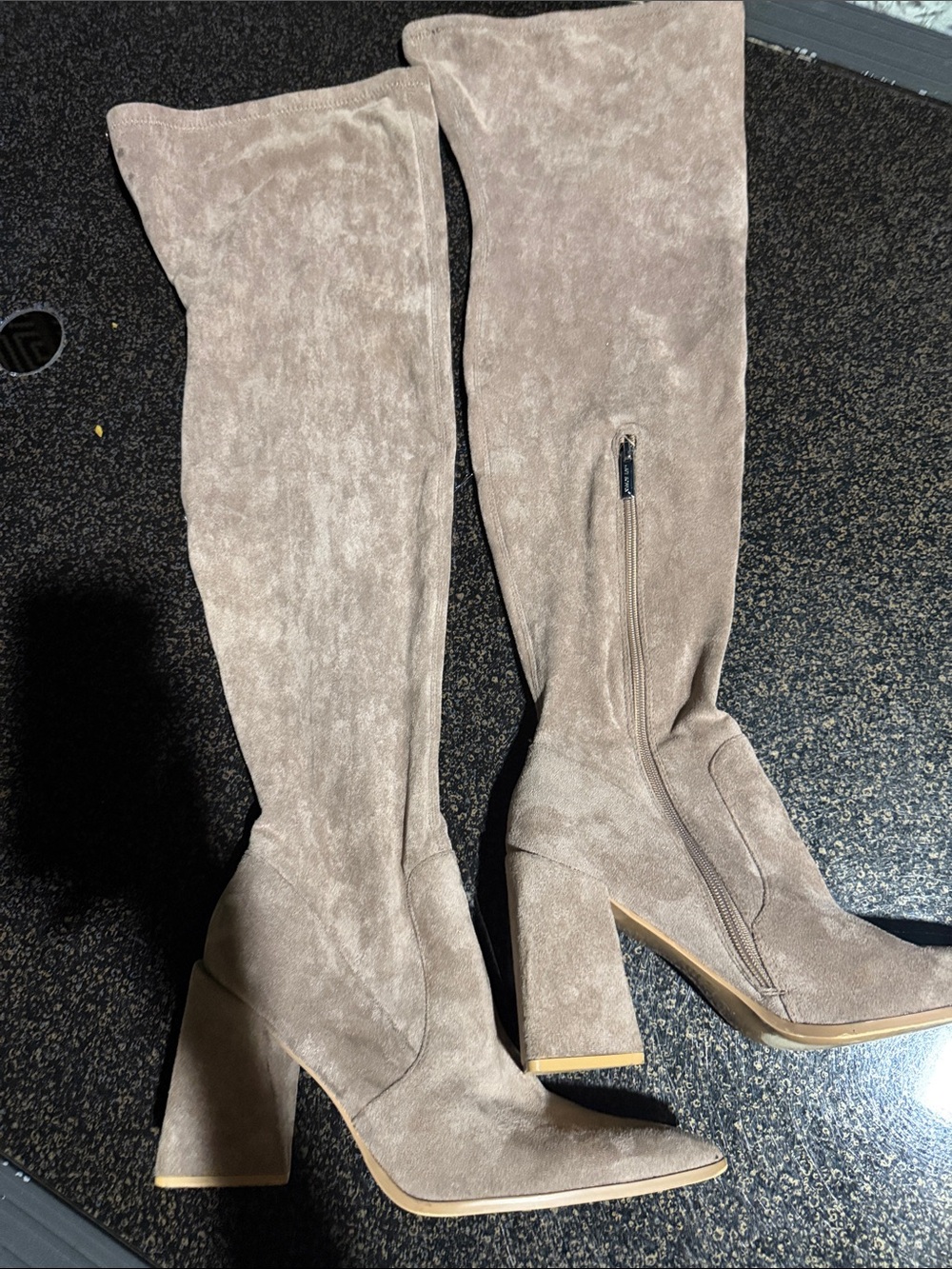 Cape Robbin Taupe Suede Block Heel Ankle Boots